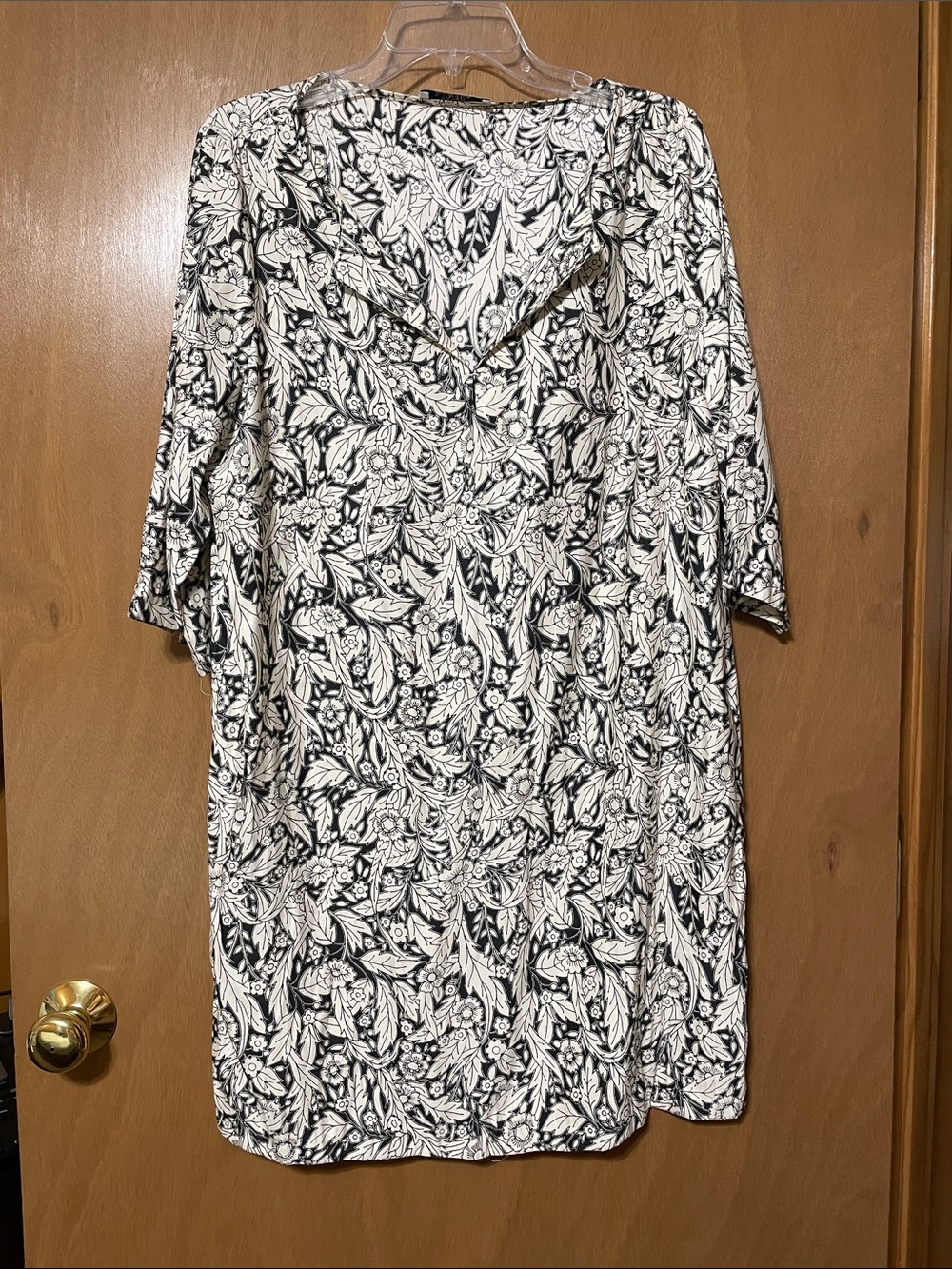 Mango Black and White Floral Mini Dress